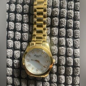 Gold Watch with White Dial